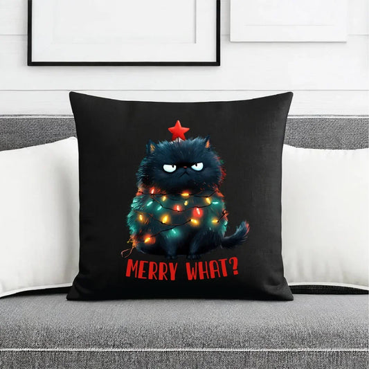 Merry what? | Świąteczna poduszka dekoracyjna BN37 - StoryCups.pl