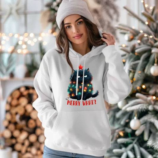 Merry what? | Świąteczna bluza damska z kapturem BN37 - StoryCups.pl