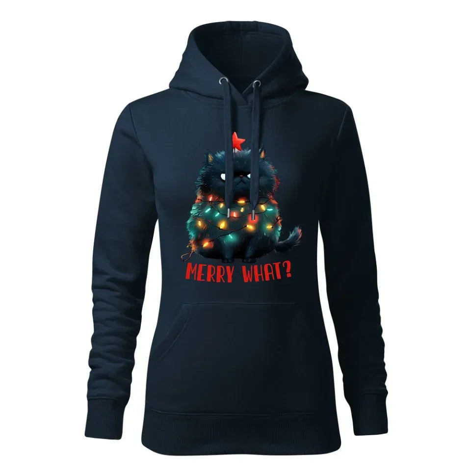 Merry what? | Świąteczna bluza damska z kapturem BN37 - StoryCups.pl