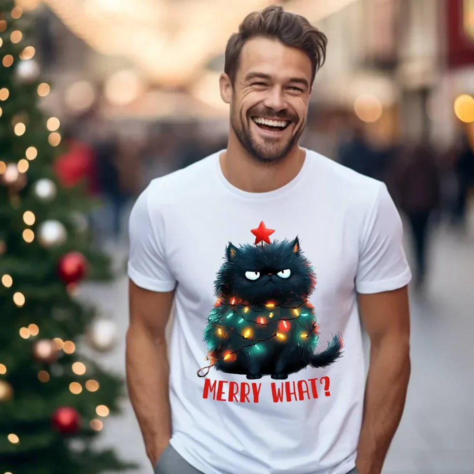 Merry what? | Świąteczna koszulka męska BN37 - StoryCups.pl