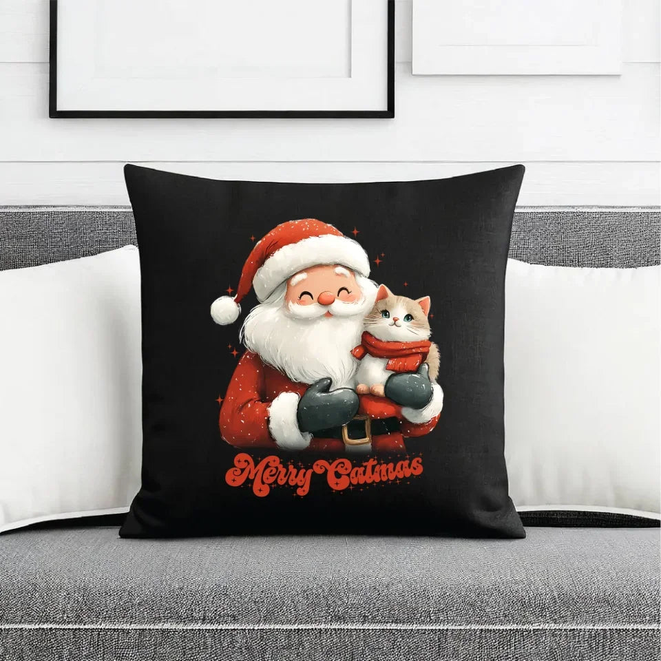 Merry Catmas | Świąteczna poduszka dekoracyjna BN38 - StoryCups.pl