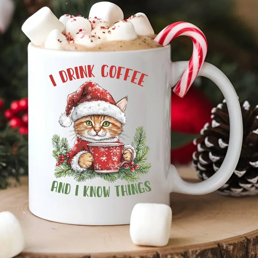 I drink coffee and I know things | Świąteczny kubek BN39 - StoryCups.pl