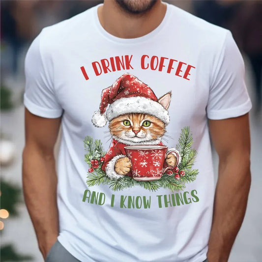 I drink coffee and I know things | Świąteczna koszulka męska BN39 - StoryCups.pl