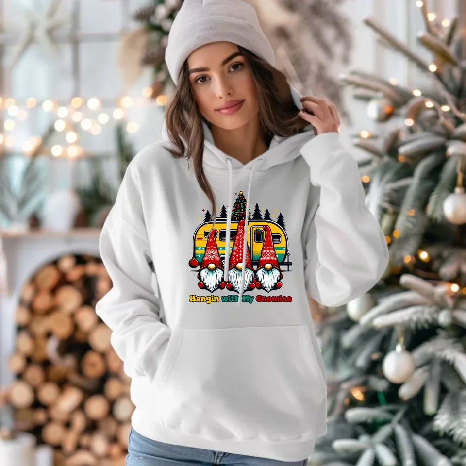 Święta z gnomami | Świąteczna bluza damska z kapturem BN41 - StoryCups.pl