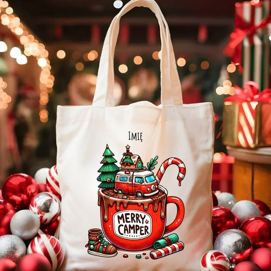 Merry Camper | Personalizowana eco torba świąteczna BN43 - StoryCups.pl