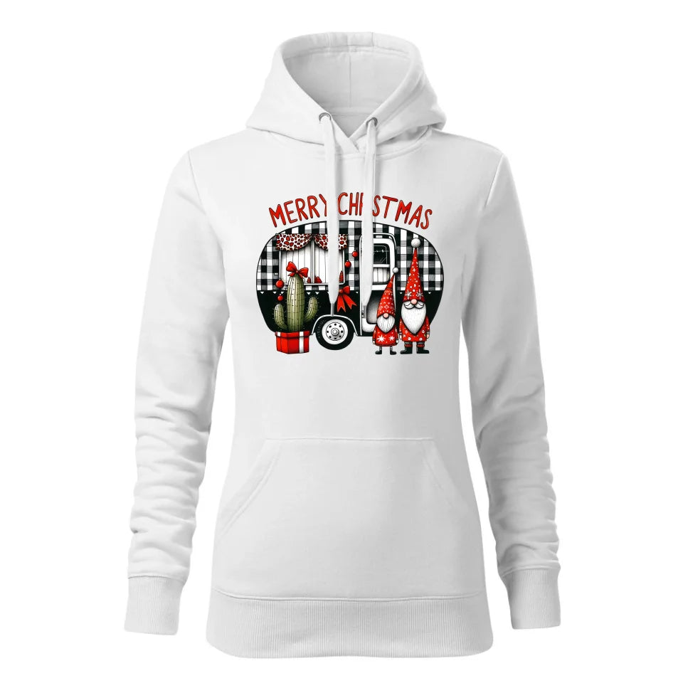 Świąteczna bluza damska z kapturem biała na prezent personalizacja hoodie Święta Boże Narodzenie Mikołajki