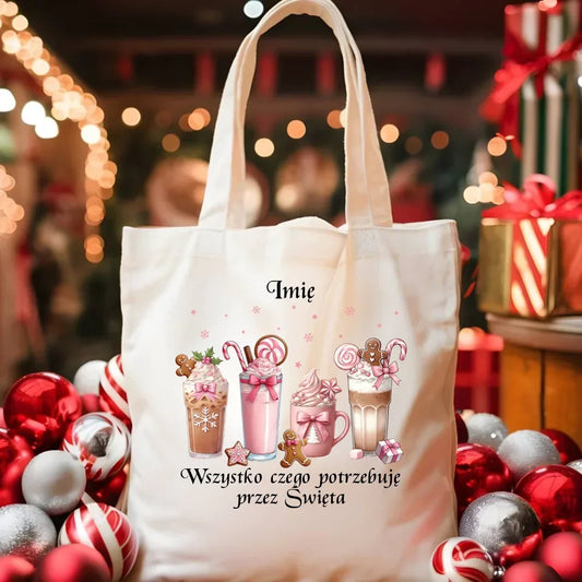 Wszystko czego potrzebuję przez Święta | Świąteczna eco torba BN46 - StoryCups.pl