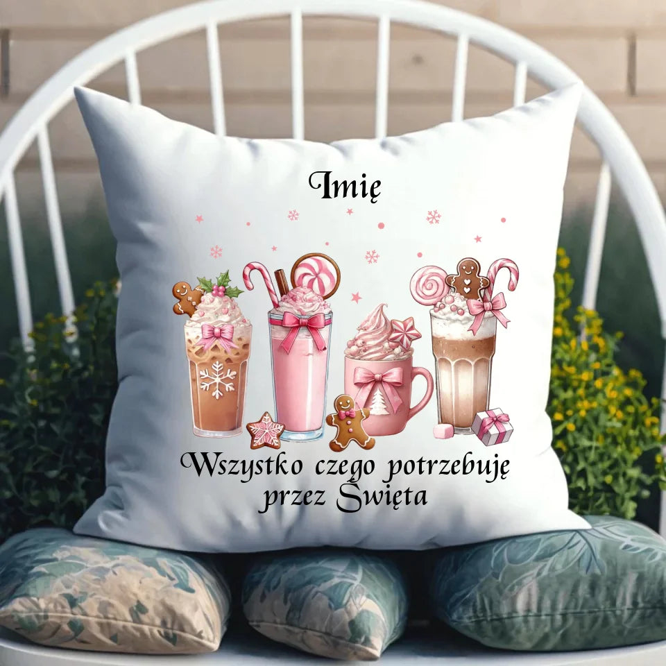 Personalizowana pluszowa poduszka świąteczna na prezent 45x45 cm