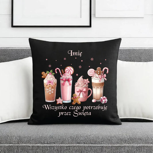 Wszystko czego potrzebuję przez Święta | Poduszka dekoracyjna świąteczna BN46 - StoryCups.pl