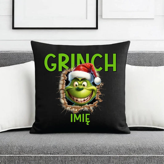 Grinch | Personalizowana poduszka dekoracyjna świąteczna BN112 - StoryCups.pl