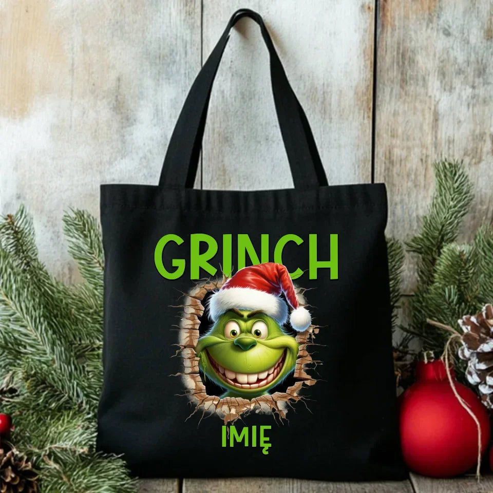 Grinch | Świąteczna eco torba z personalizacją BN112 - StoryCups.pl