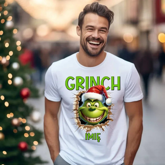 Grinch | Świąteczna koszulka męska z personalizacją BN112 - StoryCups.pl