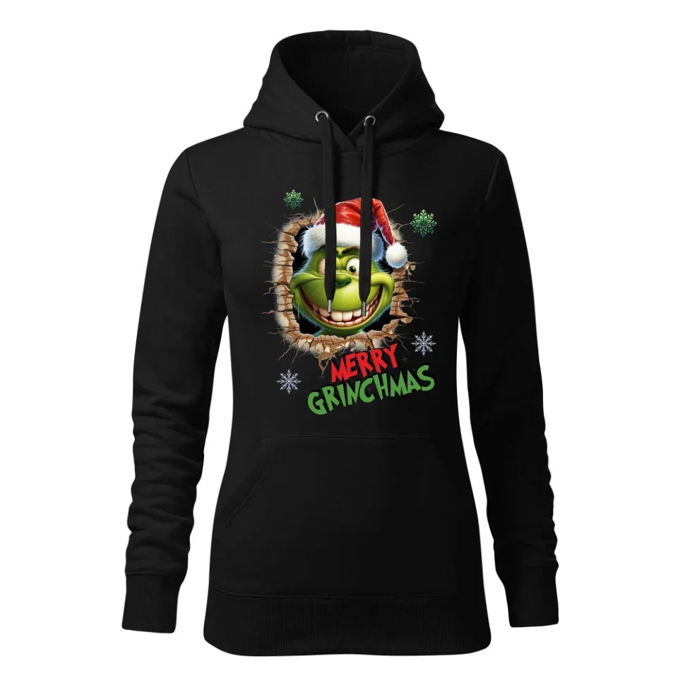 Merry Grinchmas | Świąteczna bluza damska z kapturem BN113 - StoryCups.pl