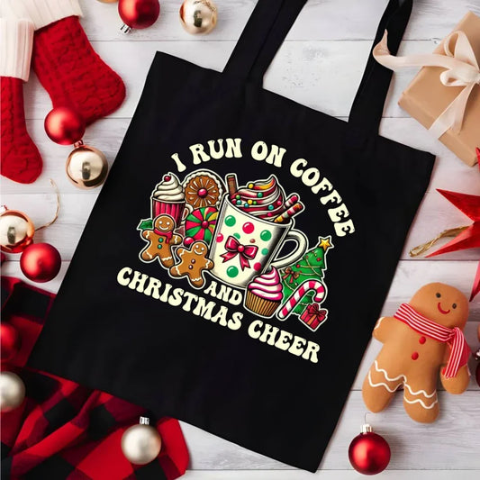 I run on coffee | Świąteczna eco torba BN47 - StoryCups.pl
