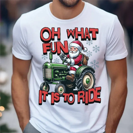 Oh what fun it is to ride | Świąteczna koszulka męska BN48 - StoryCups.pl