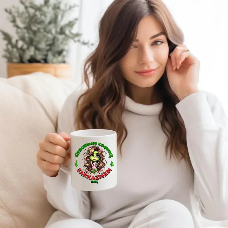 Ozdobiłam choinkę sarkazmem | Śmieszny kubek świąteczny dla niej BN115 - StoryCups.pl