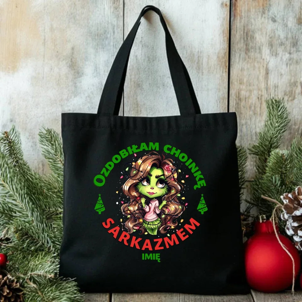 Ozdobiłam choinkę sarkazmem | Świąteczna eco torba BN115 - StoryCups.pl