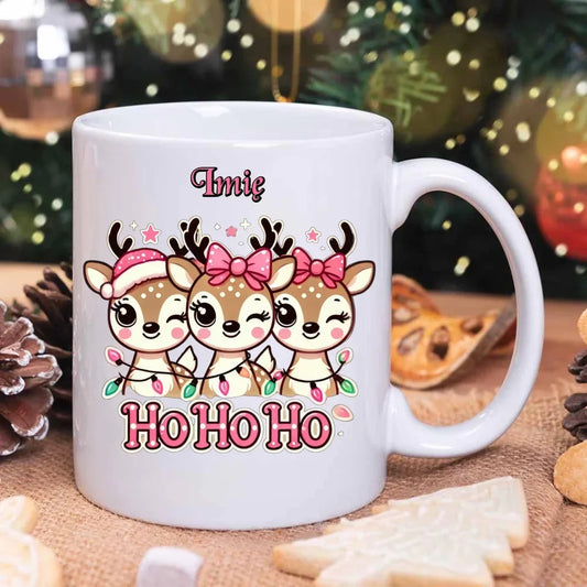 Ho ho ho reniferki | Świąteczny kubek z imieniem BN49 - StoryCups.pl