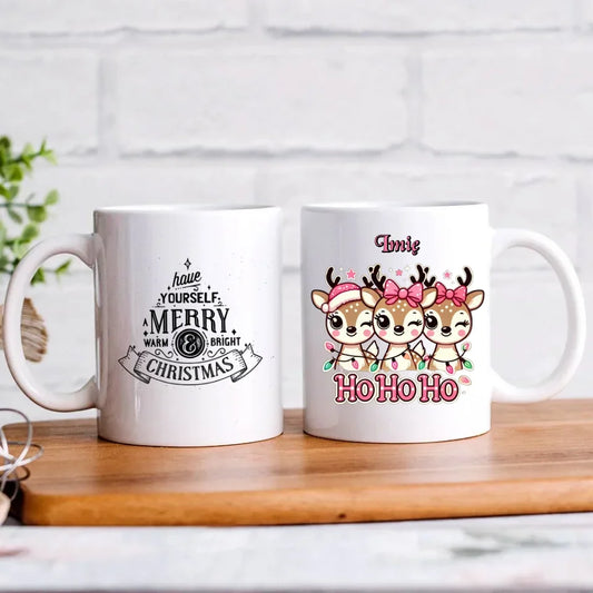 Ho ho ho reniferki | Świąteczny kubek z imieniem BN49 - StoryCups.pl