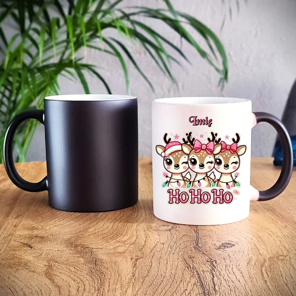 Ho ho ho reniferki | Świąteczny kubek z imieniem BN49 - StoryCups.pl