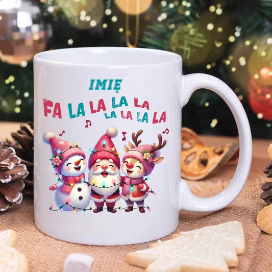 Fa la la la la | Świąteczny kubek z imieniem BN51 - StoryCups.pl
