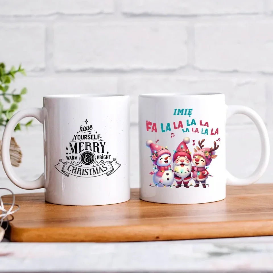 Fa la la la la | Świąteczny kubek z imieniem BN51 - StoryCups.pl