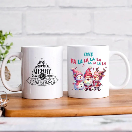 Fa la la la la | Świąteczny kubek z imieniem BN51 - StoryCups.pl