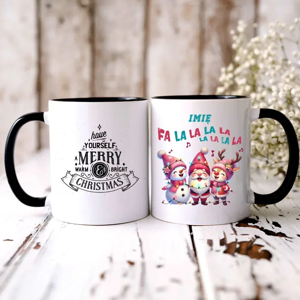 Fa la la la la | Świąteczny kubek z imieniem BN51 - StoryCups.pl