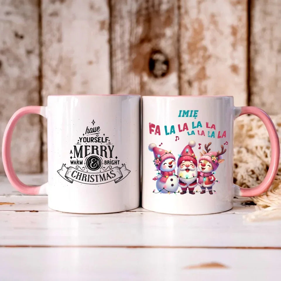 Fa la la la la | Świąteczny kubek z imieniem BN51 - StoryCups.pl