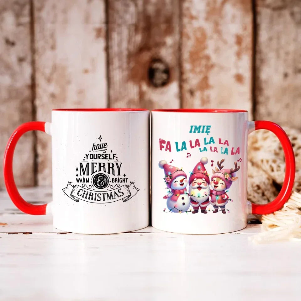 Fa la la la la | Świąteczny kubek z imieniem BN51 - StoryCups.pl