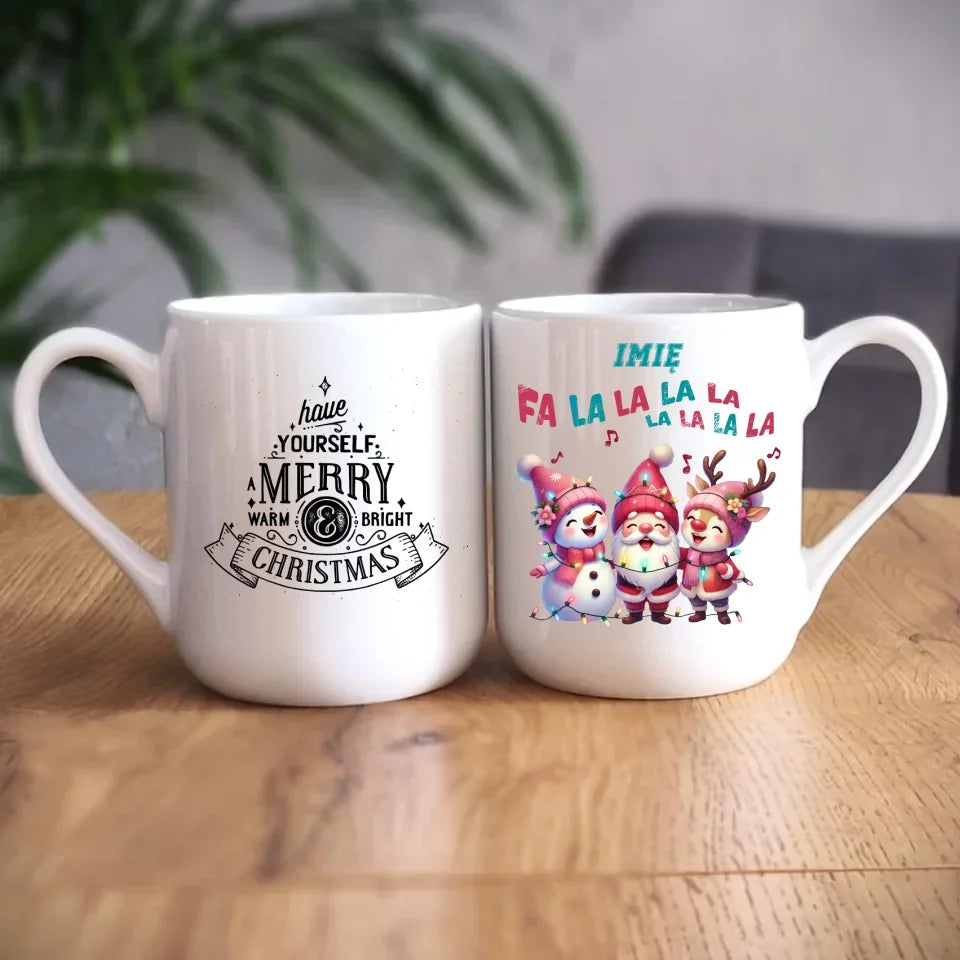 Fa la la la la | Świąteczny kubek z imieniem BN51 - StoryCups.pl