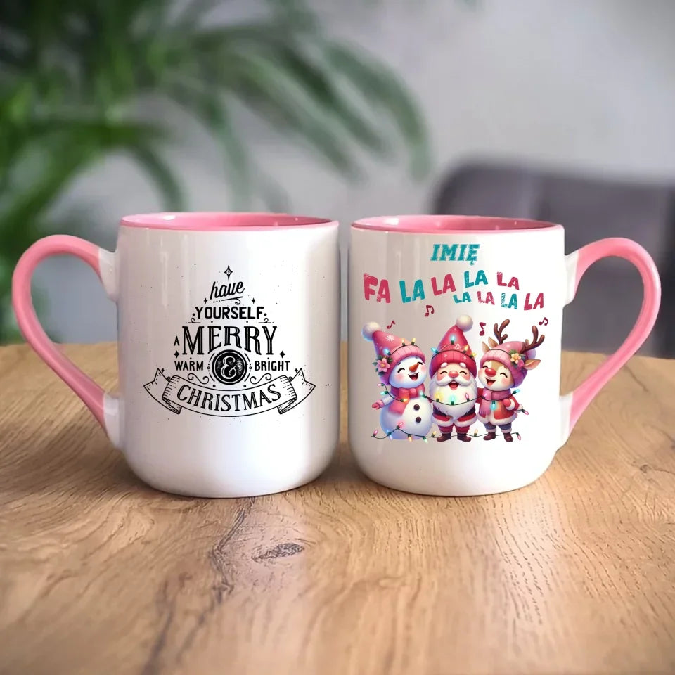 Fa la la la la | Świąteczny kubek z imieniem BN51 - StoryCups.pl