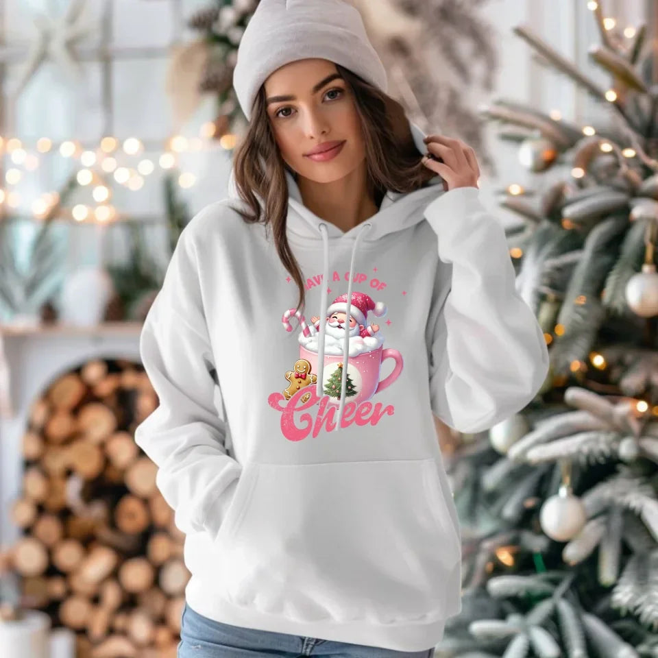 Have a cup of cheer | Świąteczna bluza damska z kapturem BN53 - StoryCups.pl