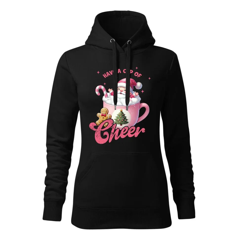 Have a cup of cheer | Świąteczna bluza damska z kapturem BN53 - StoryCups.pl