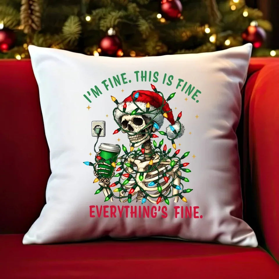 Everything's fine | Świąteczna poduszka BN55 - StoryCups.pl