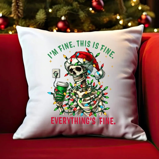 Everything's fine | Świąteczna poduszka BN55 - StoryCups.pl