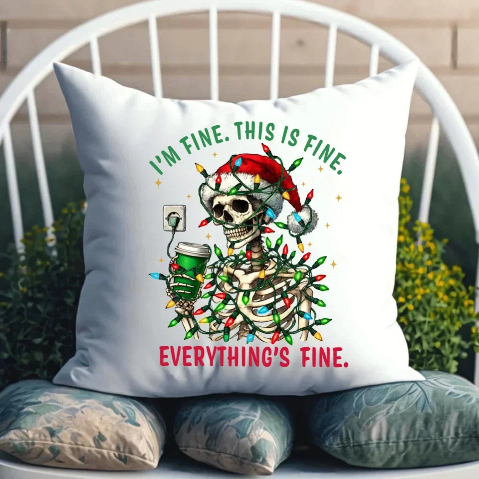 Everything's fine | Świąteczna poduszka BN55 - StoryCups.pl