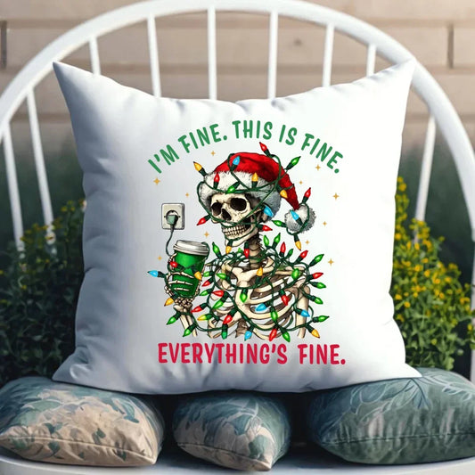 Everything's fine | Świąteczna poduszka BN55 - StoryCups.pl