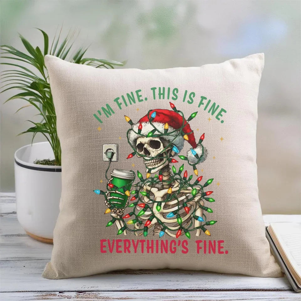 Everything's fine | Świąteczna poduszka BN55 - StoryCups.pl