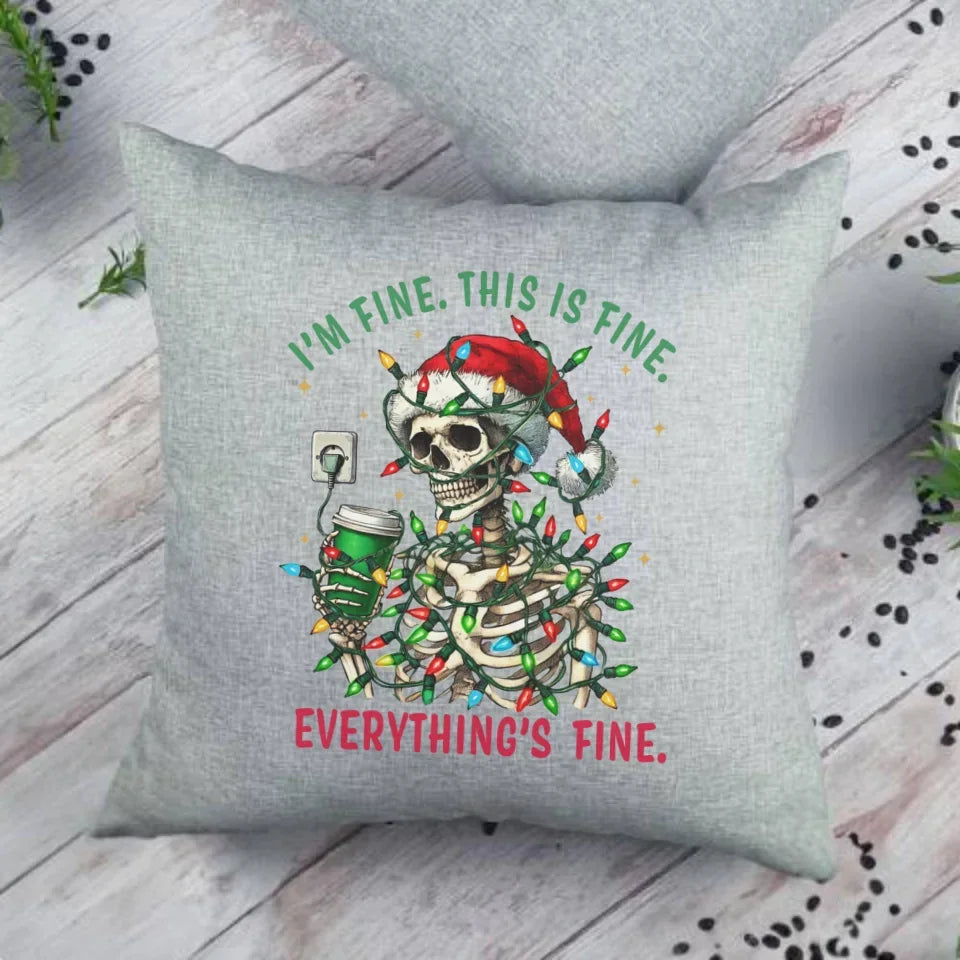 Everything's fine | Świąteczna poduszka BN55 - StoryCups.pl