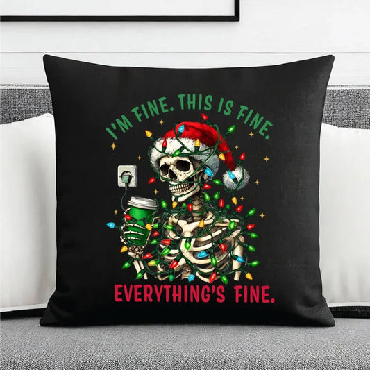 Everything's fine | Świąteczna poduszka dekoracyjna BN55 - StoryCups.pl