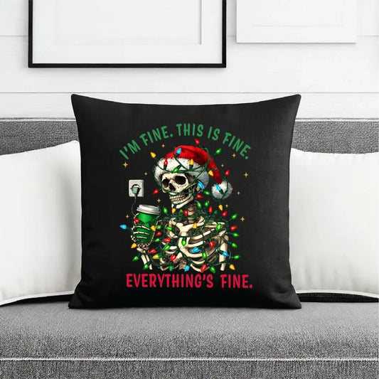 Everything's fine | Świąteczna poduszka dekoracyjna BN55 - StoryCups.pl