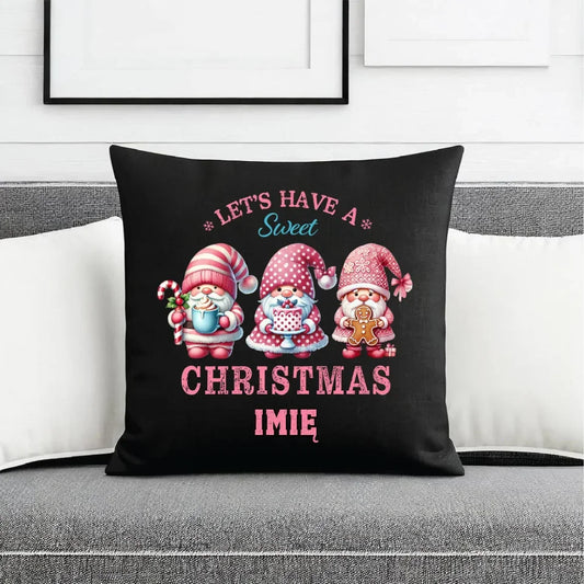 Słodkie święta | Personalizowana świąteczna poduszka dekoracyjna BN57 - StoryCups.pl