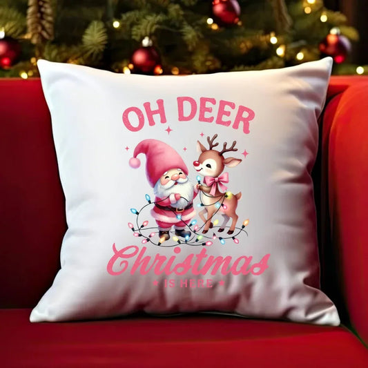 Oh deer Christmas is here | Poduszka świąteczna BN59 - StoryCups.pl