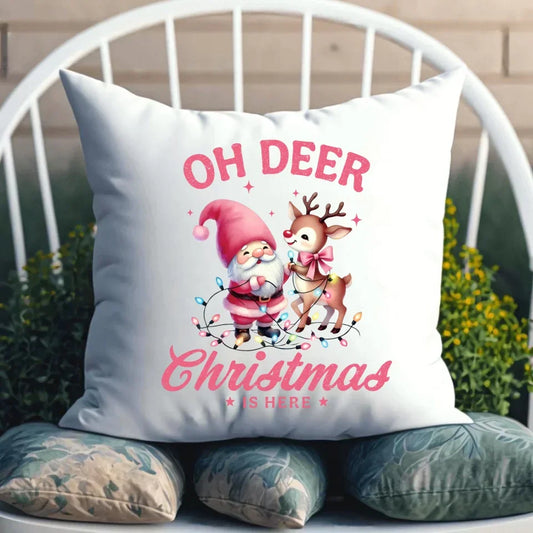 Oh deer Christmas is here | Poduszka świąteczna BN59 - StoryCups.pl