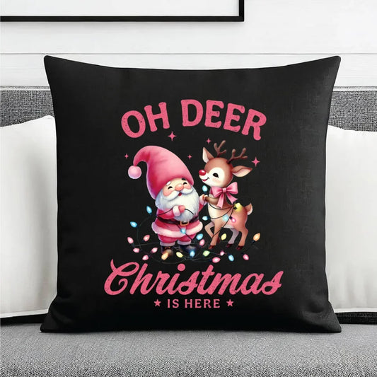 Oh deer Christmas is here | Poduszka dekoracyjna świąteczna BN59 - StoryCups.pl