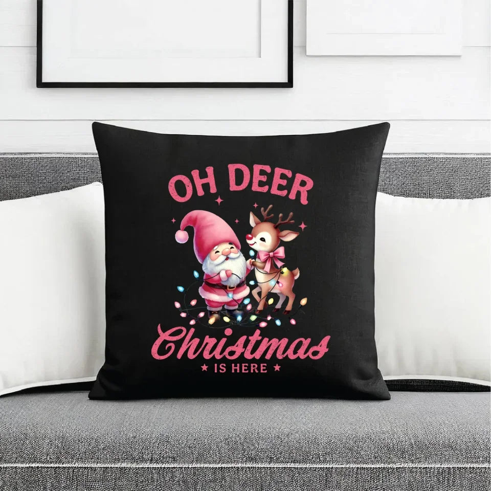 Oh deer Christmas is here | Poduszka dekoracyjna świąteczna BN59 - StoryCups.pl