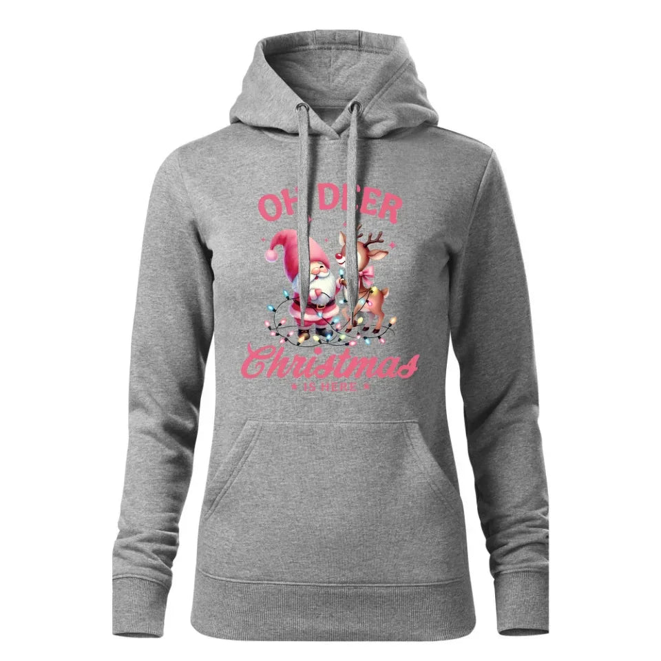 Oh deer Christmas is here | Świąteczna bluza damska z kapturem BN59 - StoryCups.pl