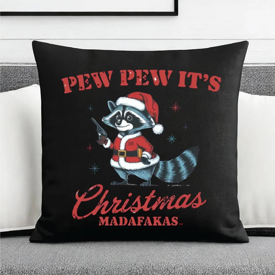 Pew pew it's Christmas | Świąteczna poduszka dekoracyjna BN60 - StoryCups.pl