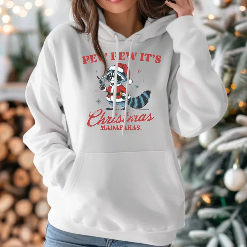Pew pew it's Christmas | Świąteczna bluza damska z kapturem BN60 - StoryCups.pl